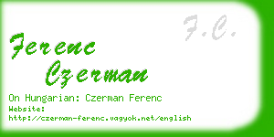 ferenc czerman business card